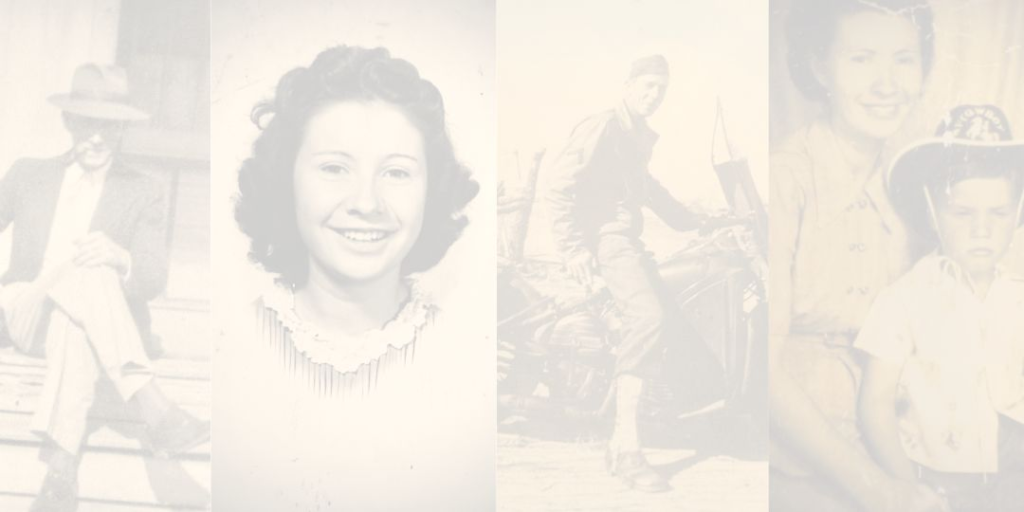 Vintage family photograph collage featuring images from Evelyn's life, including childhood, family, and rural Louisiana memories, from Evelyn: A Treasured Heritage Found in Ordinary Moments by Lori L. Tyler.